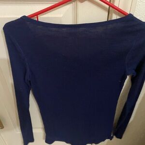 Mossimo Supply Co. Navy Blue Ribbed Long Sleeve Tee - Size Small